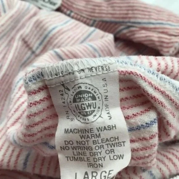 Vintage Christian Dior Red\White\Blue Pin Stripe Night Gown (+COA) size large - Picture 5 of 7